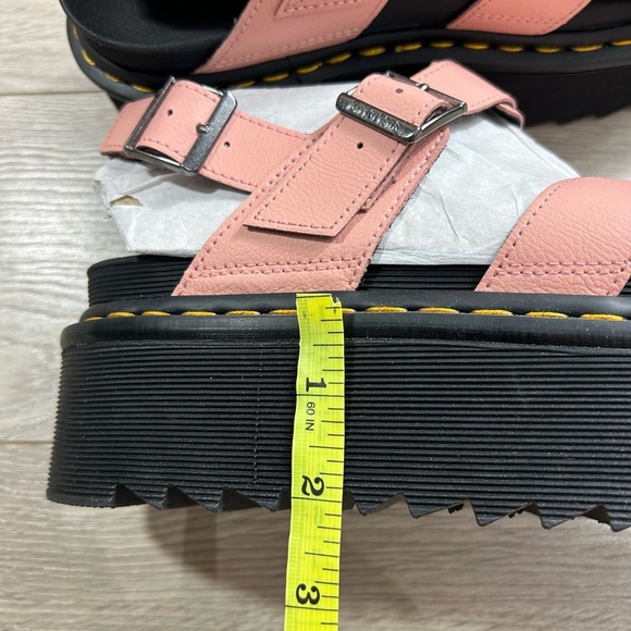 DR. MARTENS Voss II Quad Leather Platform Sandals Beige Pink - Picture 11 of 12